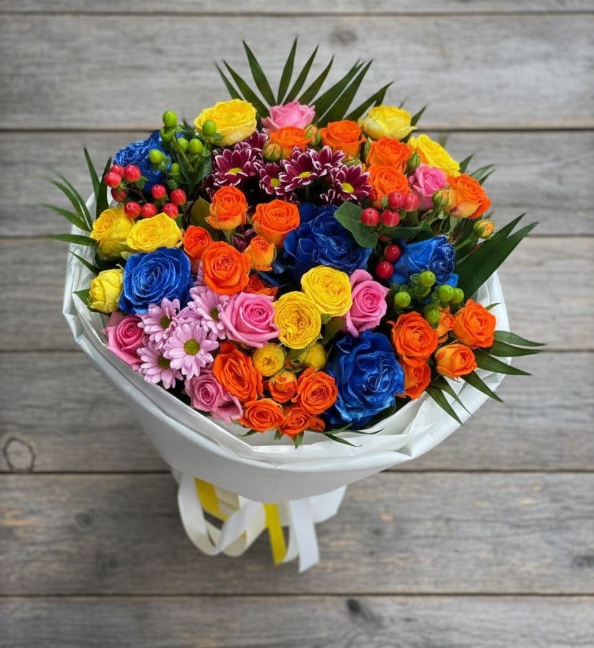 Букет цветов из: Розы и Хризантемы в Усово