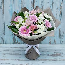 Букет цветов из:  Герберы, Альстромерии и Хризантемы #REPLACE_PRED# Усово