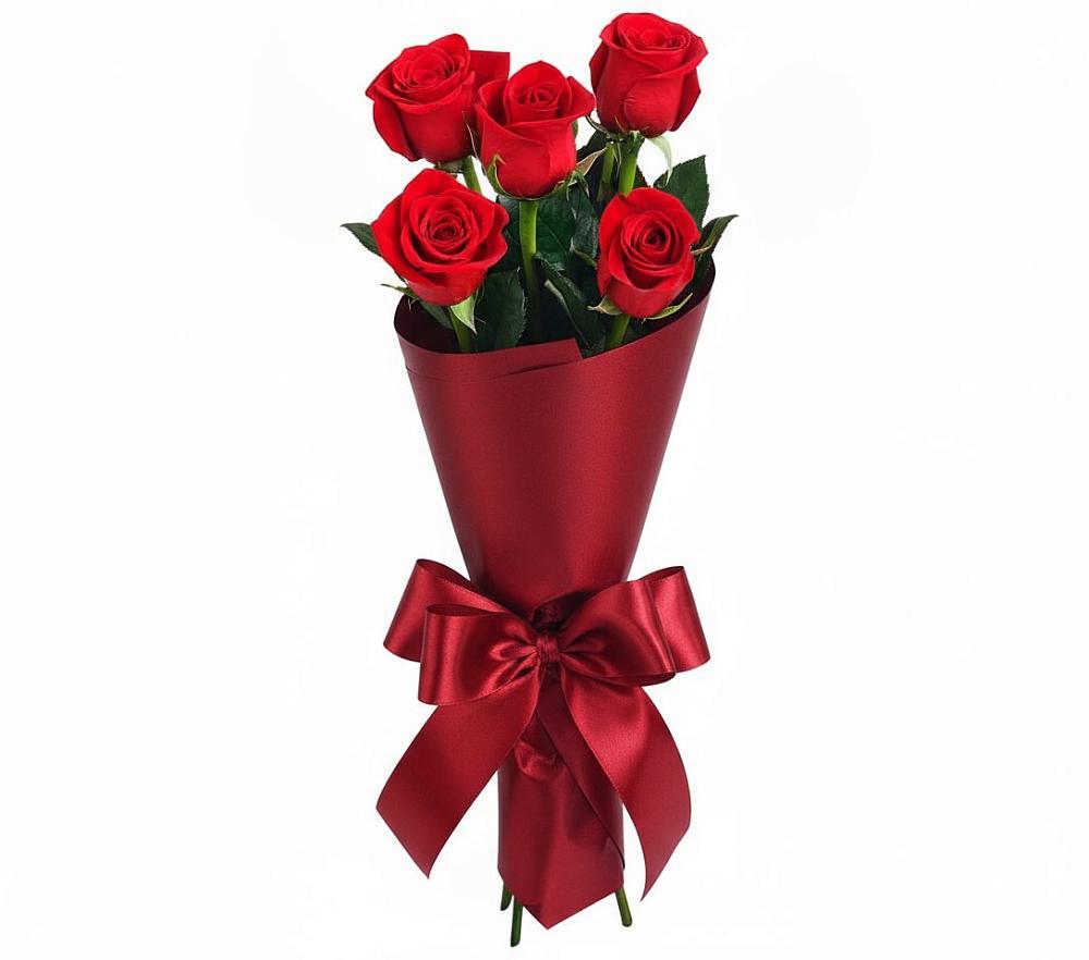 Букет 5 Красных роз Эдлесс Лав в Усово