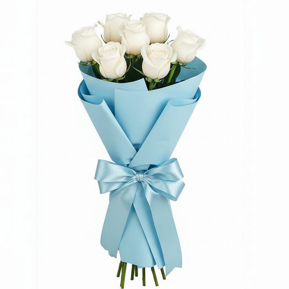 Букет 7 белых роз Проуд в Усово