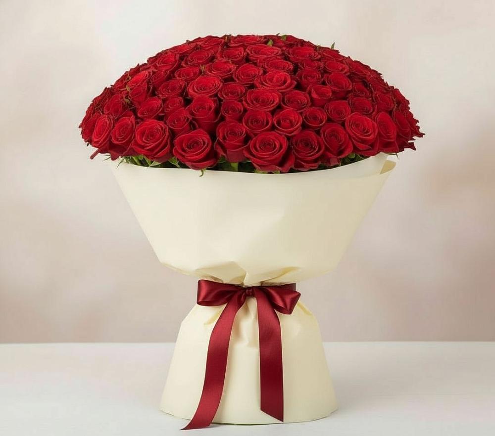 Букет 101 Красная роза Милано в Усово