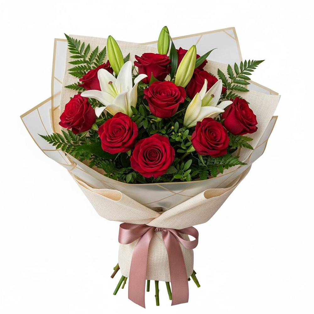 Букет цветов из: Лилии и Розы в Усово