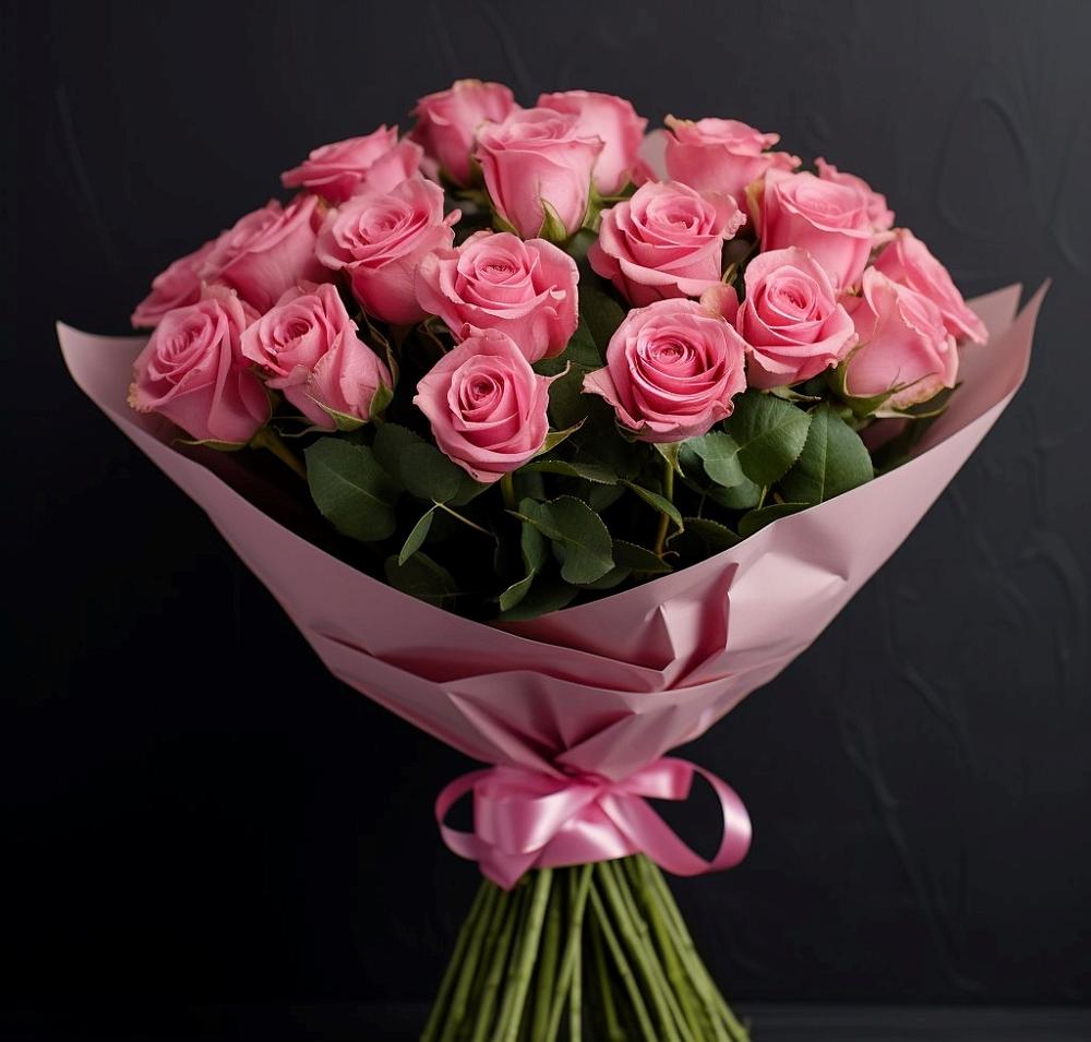 Букет 25 розовых роз в Усово