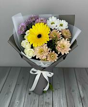 Букет цветов из:  Розы, Герберы и Хризантемы #REPLACE_PRED# Усово