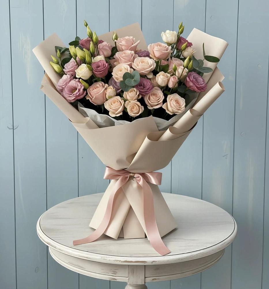 Букет цветов из: Розы и Лизиантусы в Усово