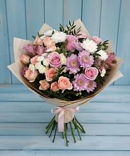 Букет цветов из:  Хризантемы, Розы и Альстромерии в Усово