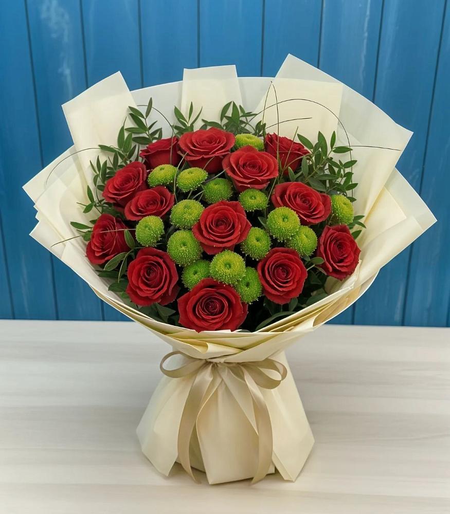 Букет цветов из: Розы и Хризантемы в Усово